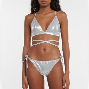 Isabel Marant Solange Metallic Wrap Tie 2 Piece Bikini